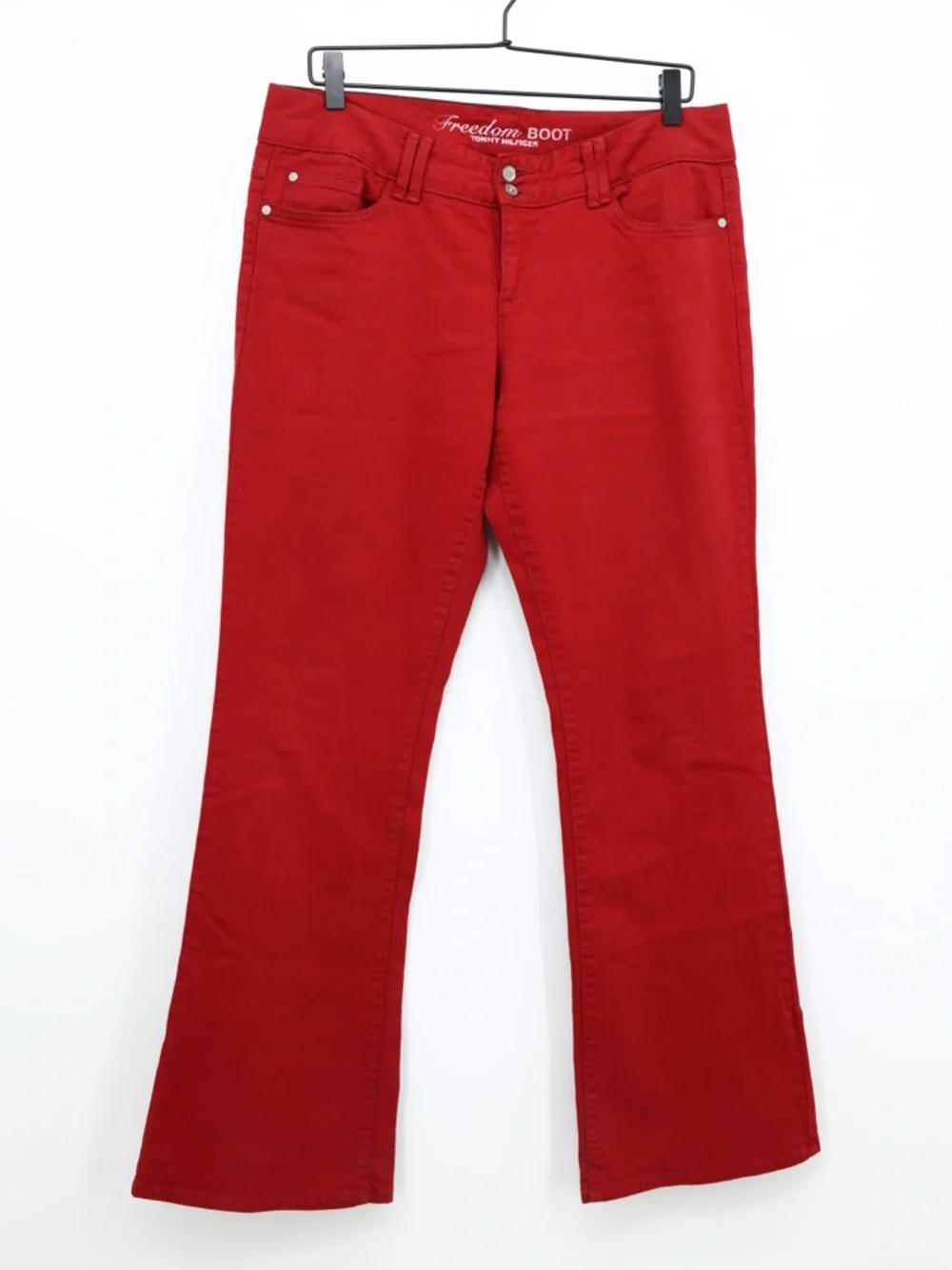 Tommy Hilfiger Red Bootcut Jeans Mid Rise Stretch Cotton Flare‎ Size 10